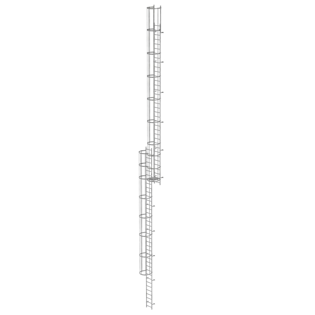Munk Échelle à crinoline à plusieurs sections (construction), acier galvanisé 19,96 m Illustration du produit: Munk Échelle à crinoline à plusieurs sections (construction), acier galvanisé 19,96 m