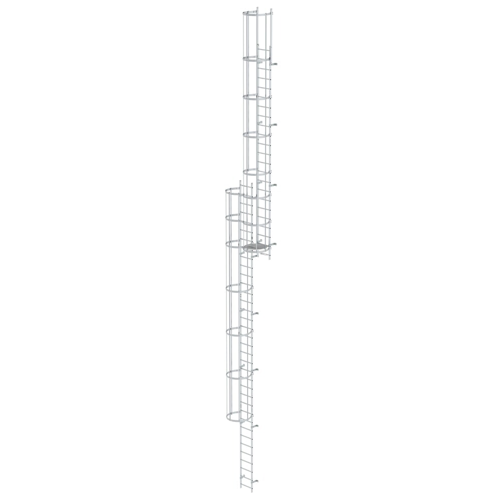 N° de l'image du produit 1 : Munk Échelle à crinoline à plusieurs sections (construction), aluminium brut 15,48 m