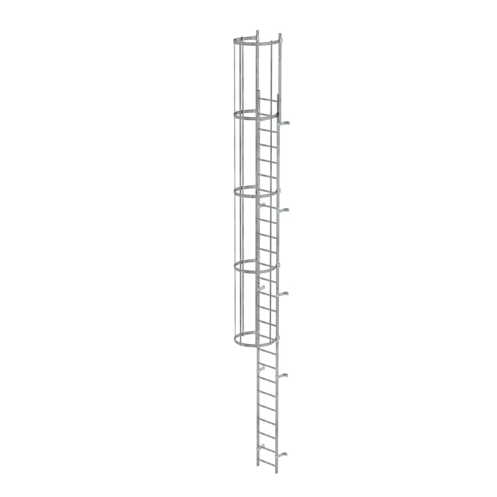 Illustration du produit: Munk Échelle à une voie avec cage de protection, acier galvanisé 8,48 m