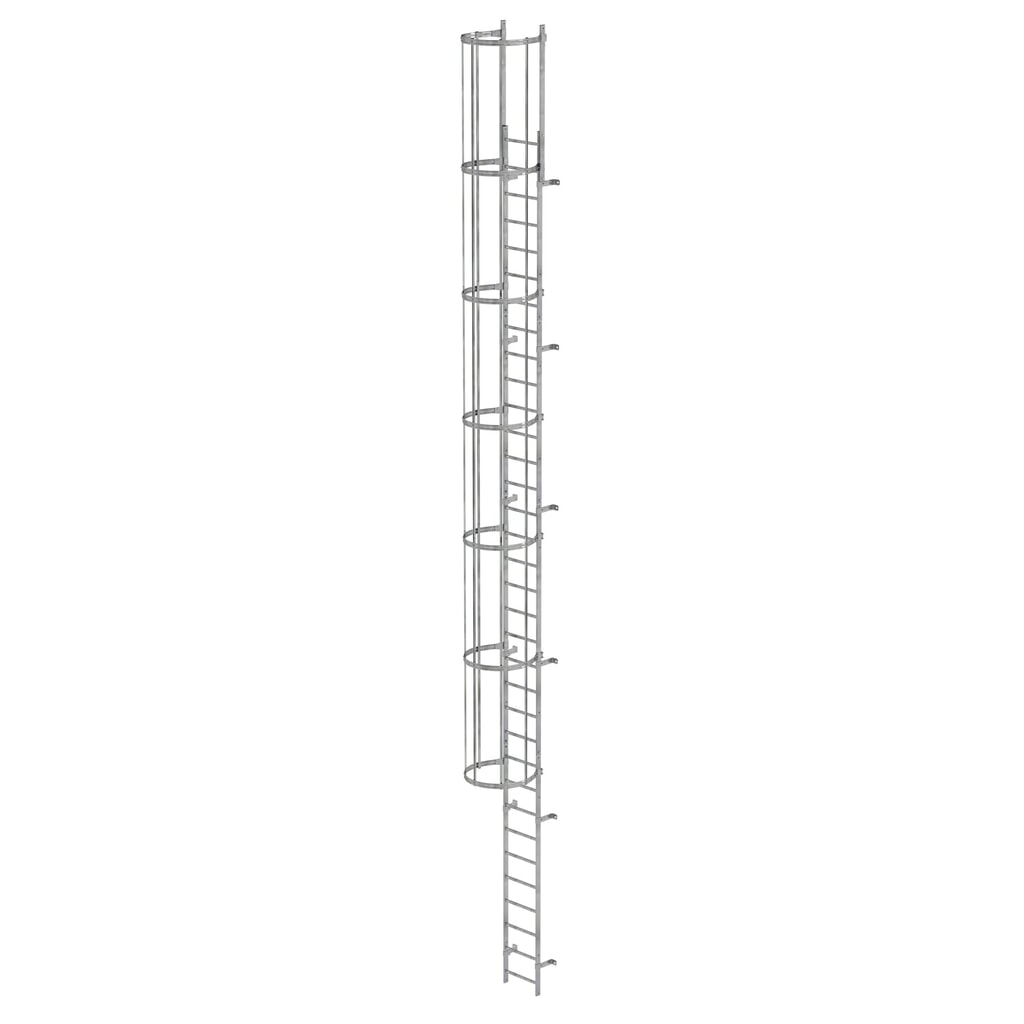 Munk Échelle à une voie avec cage de protection, acier galvanisé 10,72 m Illustration du produit: Munk Échelle à une voie avec cage de protection, acier galvanisé 10,72 m