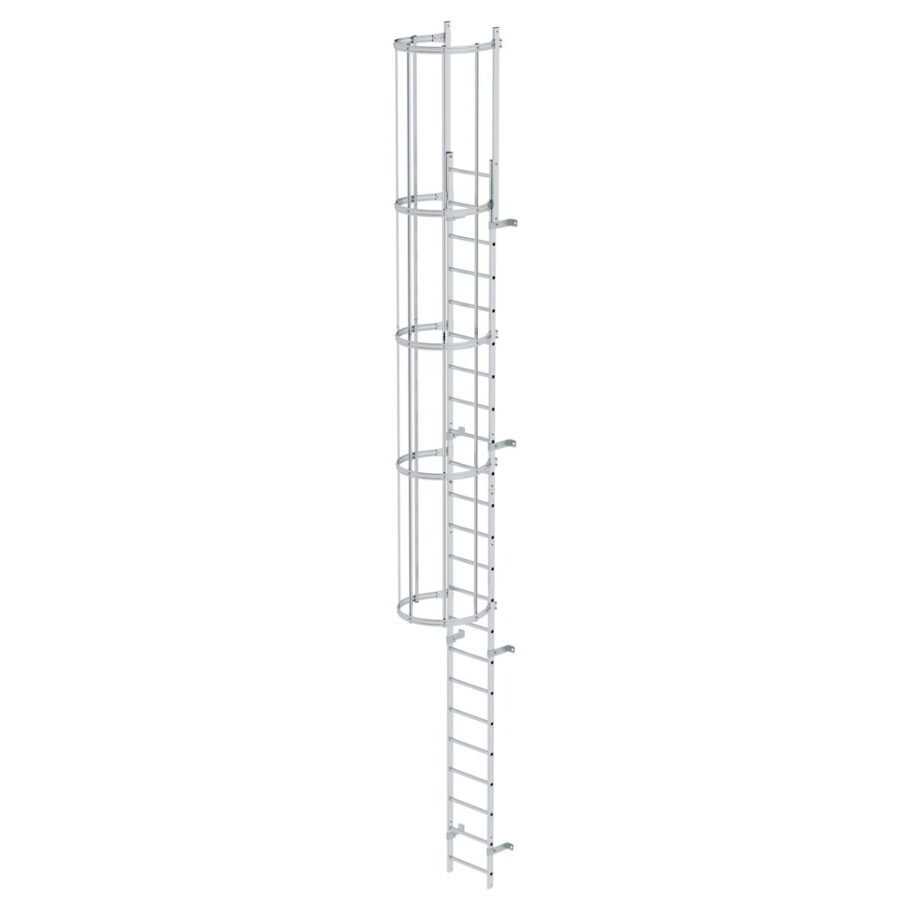Illustration du produit: Munk Échelle à une voie avec cage de protection, aluminium nu 7,64 m