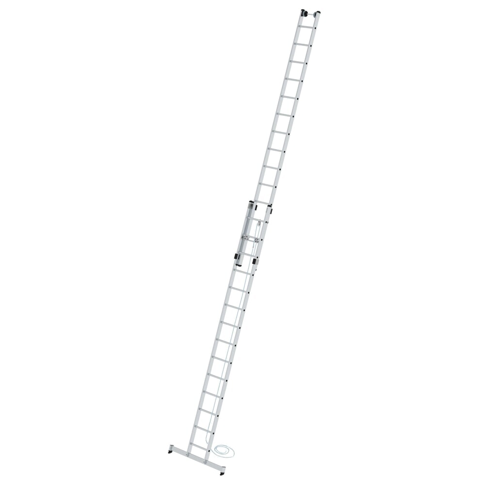 Illustration du produit: Munk Échelle coulissante à corde à barreaux 2 parties avec traverse nivello®, 2x14 barreaux