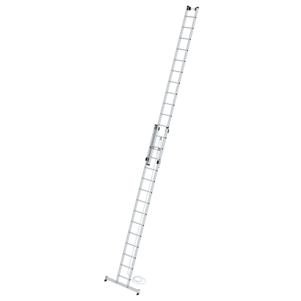 Munk Échelle coulissante à corde à barreaux 2 parties avec traverse nivello®, 2x14 barreaux Illustration du produit: Munk Échelle coulissante à corde à barreaux 2 parties avec traverse nivello®, 2x14 barreaux
