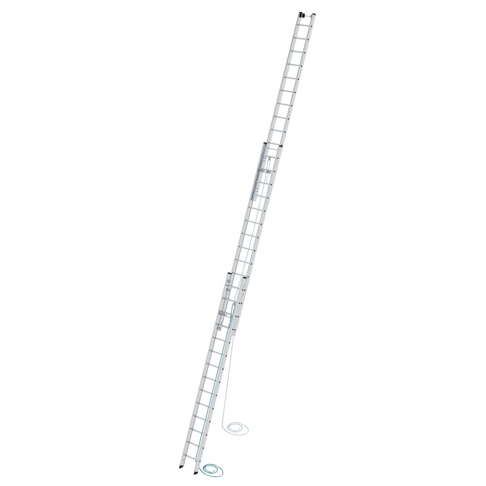 Illustration du produit: Munk Échelle coulissante à corde à barreaux 3 parties sans traverse, 3x14 barreaux