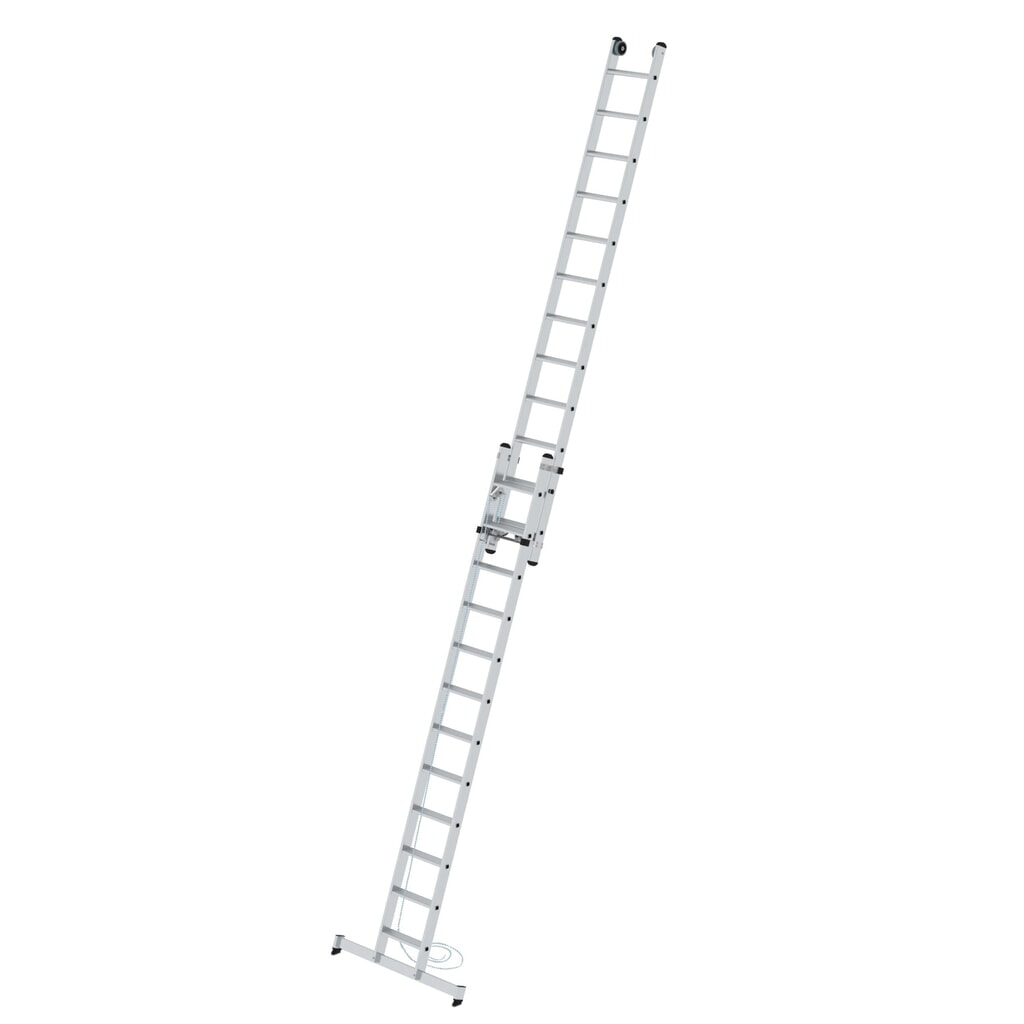 Illustration du produit: Munk Échelle coulissante à corde à marches 2 parties avec traverse nivello®, 2x12 marches