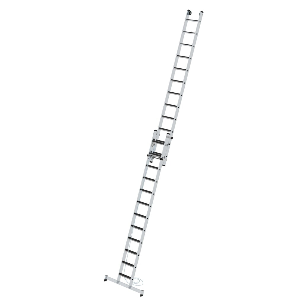 Illustration du produit: Munk Échelle coulissante à corde à marches 2 parties avec traverse nivello® et clip-step R13, 2x12 marches