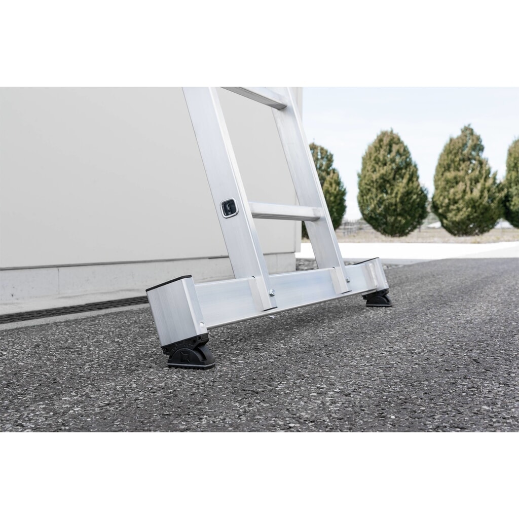 N° de l'image du produit 2 : Munk Échelle coulissante à barreaux 3 parties avec traverse nivello®, 3x8 barreaux