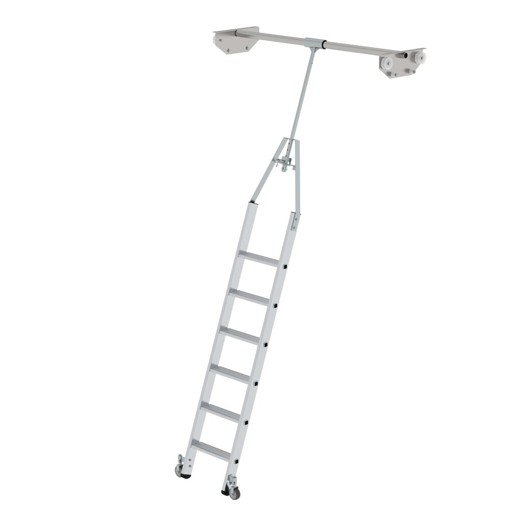 Illustration du produit: Munk Échelle pivotante à marches pour rayonnage double, 6 marches