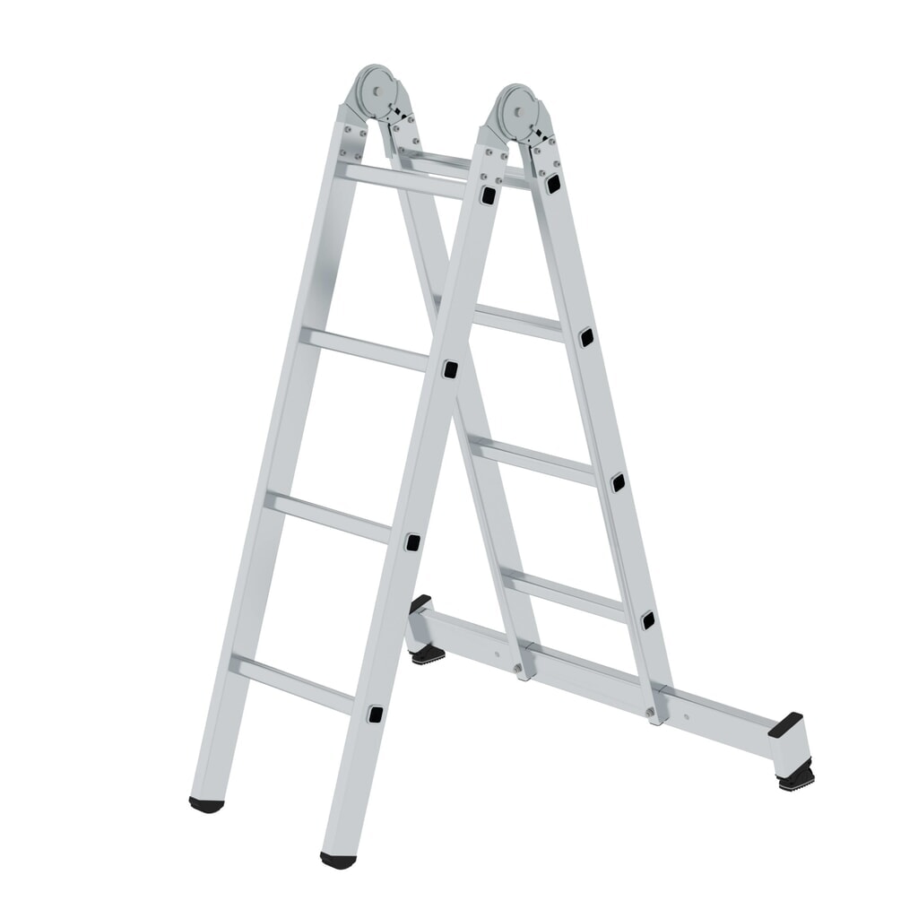 Munk Échelle pliante en 2 parties avec traverse nivello®, 2x4 barreaux Illustration du produit: Munk Échelle pliante en 2 parties avec traverse nivello®, 2x4 barreaux