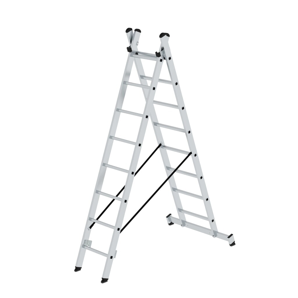 Illustration du produit: Munk Échelle polyvalente à barreaux en 2 parties avec traverse nivello®, 2x8 barreaux