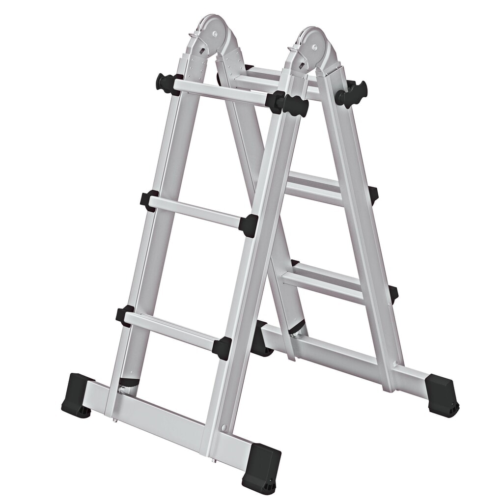 Illustration du produit: Munk Échelle télescopique 4 parties avec traverse, 4x3 barreaux