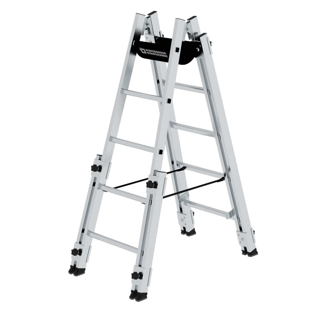 Munk Escabeau double à barreaux utilisable sur escaliers, 2x5 barreaux Illustration du produit: Munk Escabeau double à barreaux utilisable sur escaliers, 2x5 barreaux