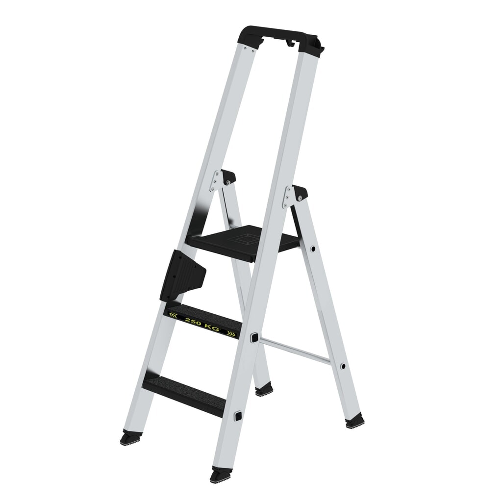 Illustration du produit: Munk Escabeau double à marches 250 kg accessible d'un côté avec clip-step R13, 3 marches