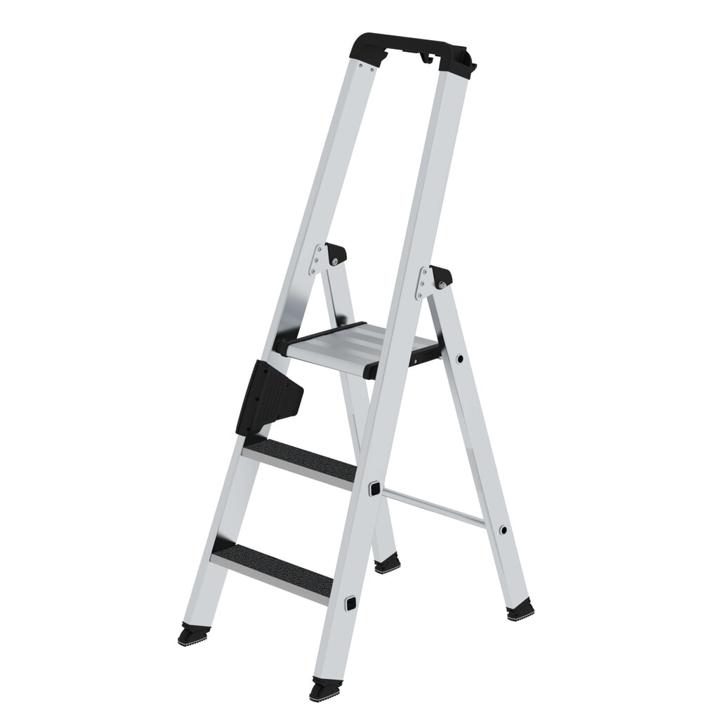 Illustration du produit: Munk Escabeau double à marches accessible d'un côté avec clip-step R13, 3 marches