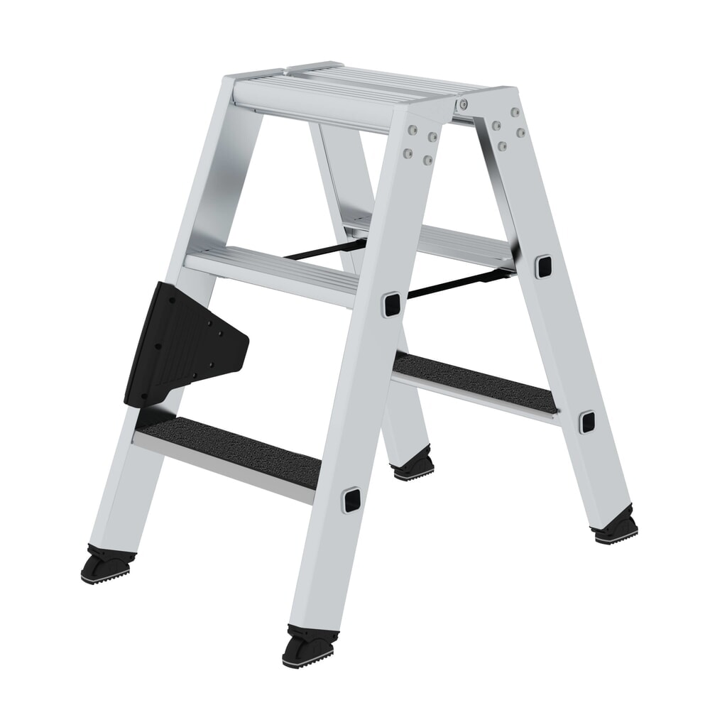 Illustration du produit: Munk Escabeau double à marches accessible des deux côtés avec clip-step R13, 2x3 marches