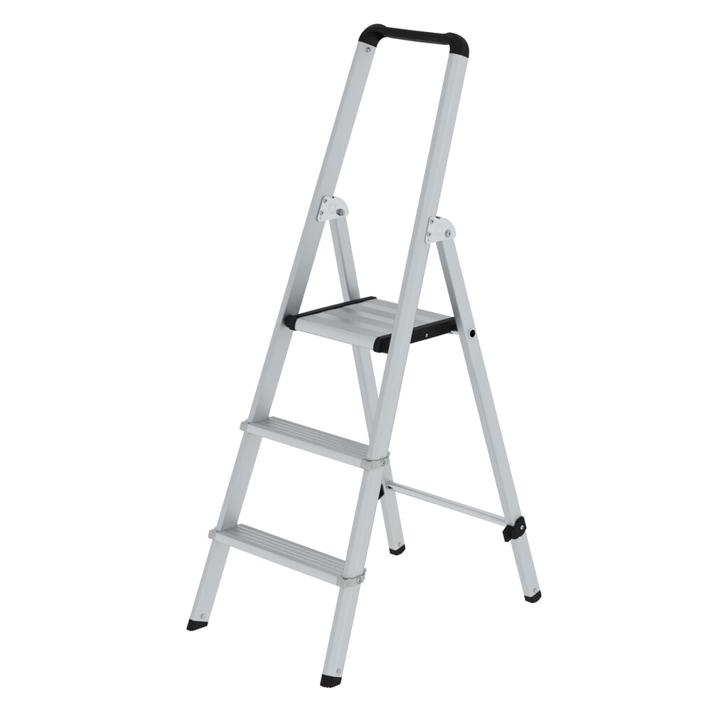 Illustration du produit: Munk Escabeau double à marches ML accessible d'un côté, aluminium anodisé, 3 marches