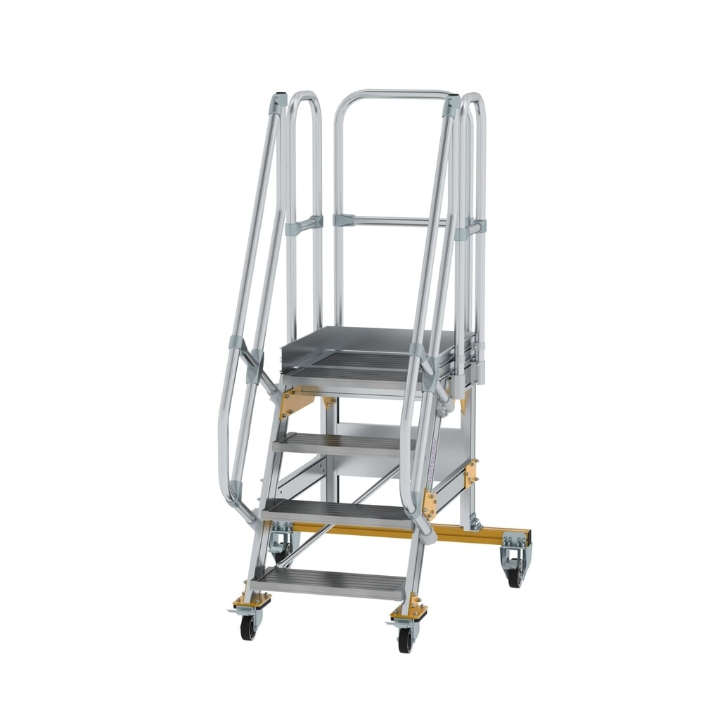 Munk Escalier mobile à plate-forme 60° Largeur de marche 600 mm 4 marches Illustration du produit: Munk Escalier mobile à plate-forme 60° Largeur de marche 600 mm 4 marches