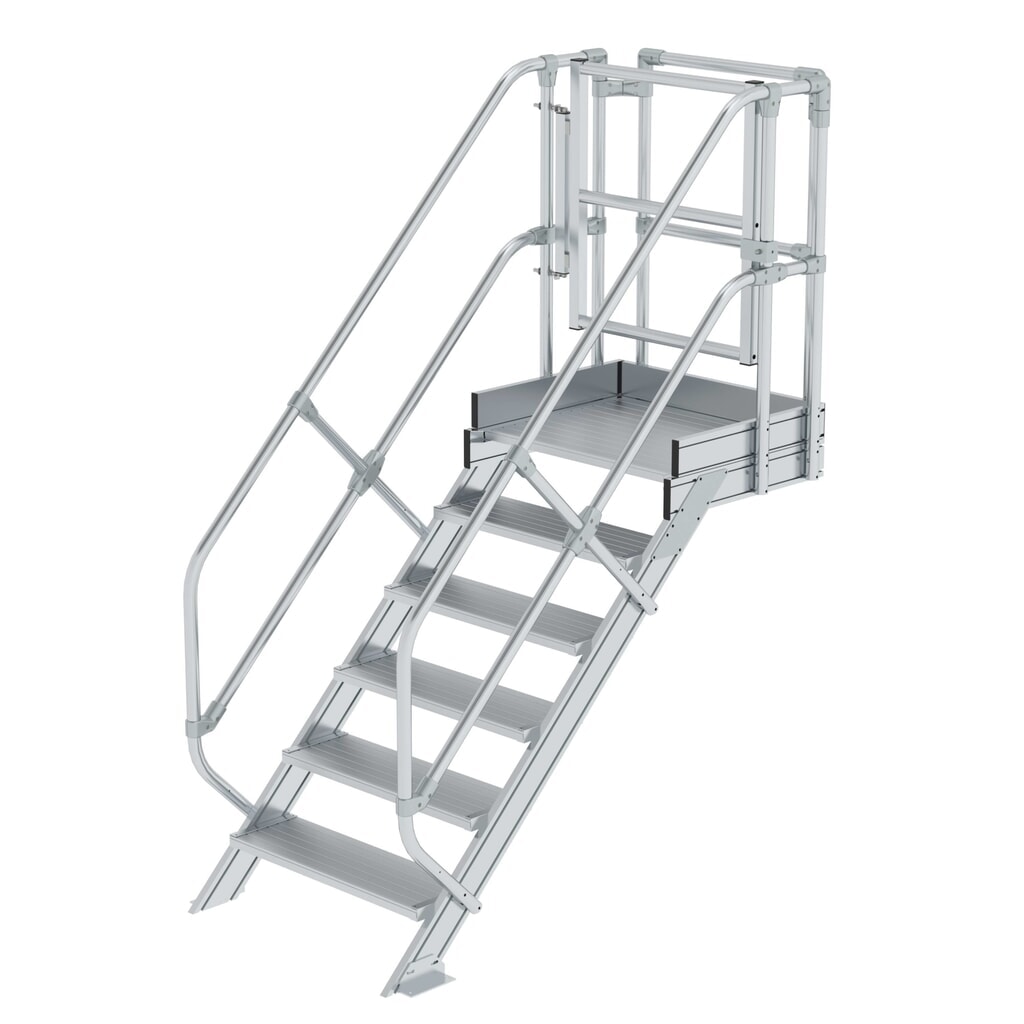 Munk Module d'escalier en aluminium strié, 6 marches Illustration du produit: Munk Module d'escalier en aluminium strié, 6 marches