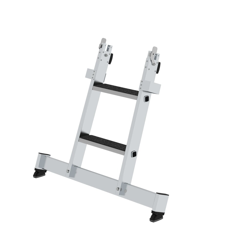 Munk Partie inférieure pour échelle de laveur de carreaux à marches avec traverse nivello® et clip-step R13, 2 marches Illustration du produit: Munk Partie inférieure pour échelle de laveur de carreaux à marches avec traverse nivello® et clip-step R13, 2 marches