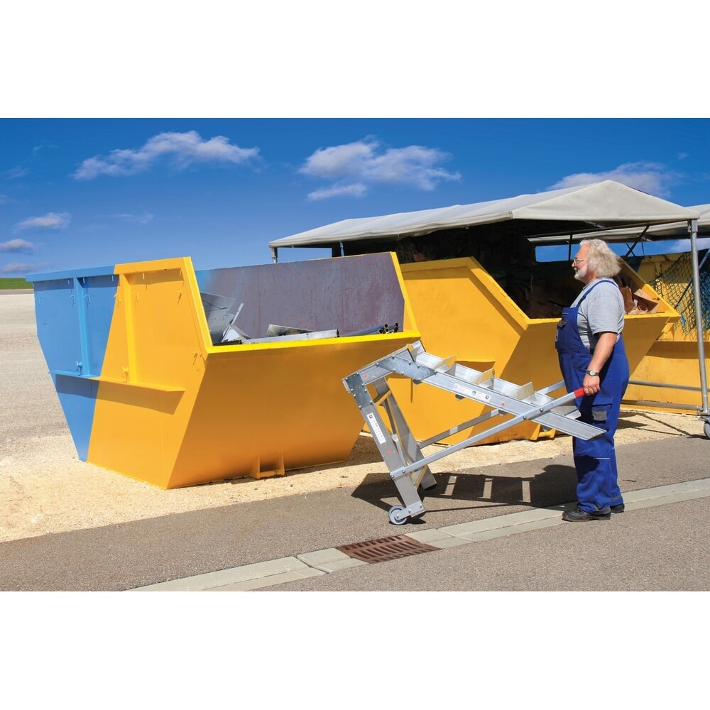 N° de l'image du produit 2 : Munk Plate-forme de travail mobile, largeur de plate-forme 600 mm, aluminium strié, 2 niveaux