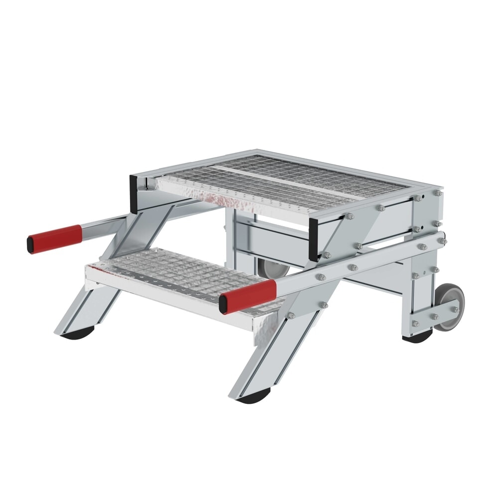 Illustration du produit: Munk Plate-forme de travail mobile, largeur de plate-forme 600 mm, caillebotis en acier, 2 niveaux