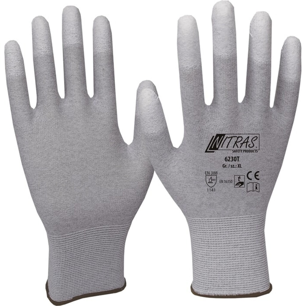 Illustration du produit: NITRAS Handschuhe Gr.8 grau/weiß EN 388,EN