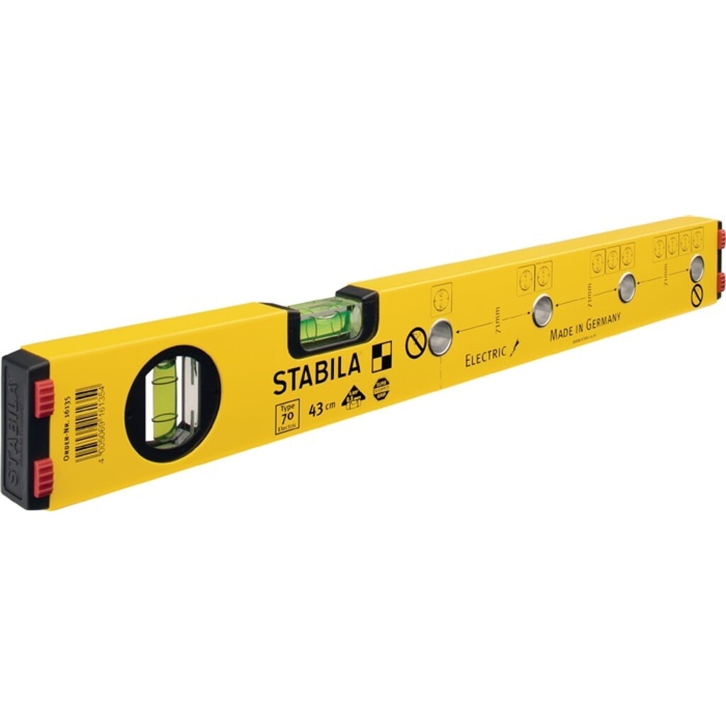 Niveau à bulles 70 Electric 43 cm aluminium jaune ± 0,5 mm/m STABILA Illustration du produit: Niveau à bulles 70 Electric 43 cm aluminium jaune ± 0,5 mm/m STABILA