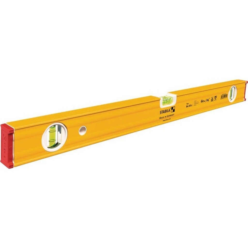 Niveau à bulles 80 AS-2 60 cm aluminium jaune ± 0,5 mm/m STABILA Illustration du produit: Niveau à bulles 80 AS-2 60 cm aluminium jaune ± 0,5 mm/m STABILA