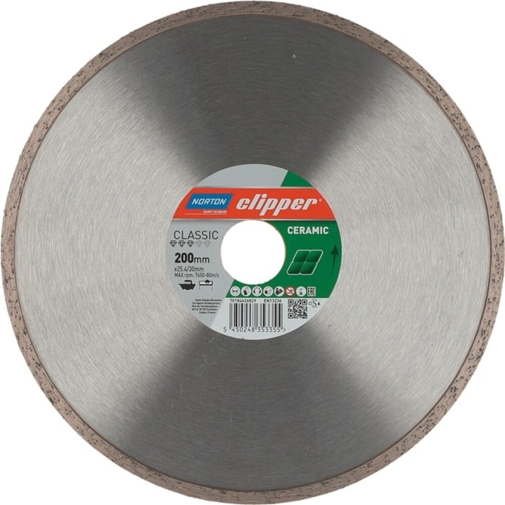 Illustration du produit: NORTON CLIPPER Diamanttrennscheibe Classic Ceramic, Ø 200 mm Bohrung 30 / 25,4 mm, 1,7 mm 7 mm