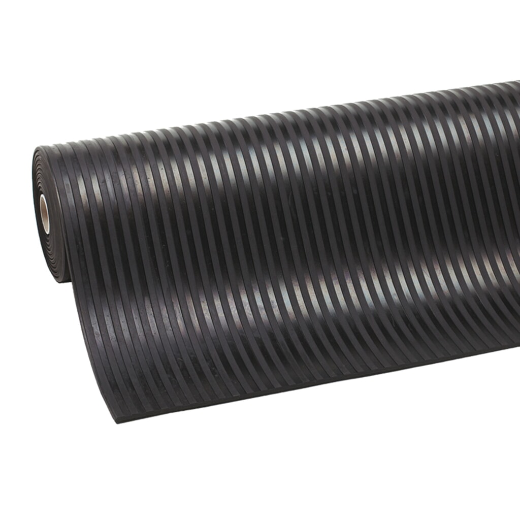 Illustration du produit: Revêtement en caoutchouc NoTrax Rib ‘n’ Roll P3™, finement rainuré, l x L 10 m x 1 000 mm, noir