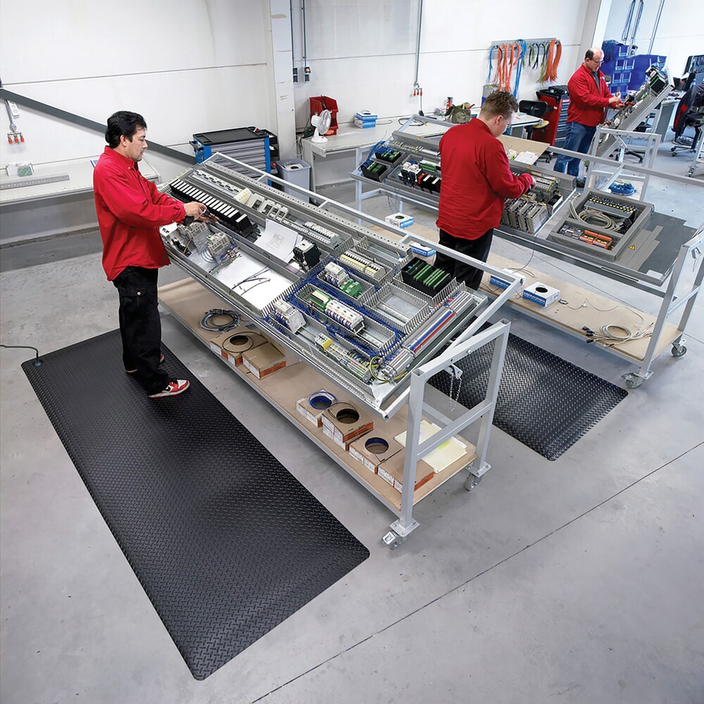 N° de l'image du produit 6 : Tapis anti-fatigue NoTrax Diamond Stat™, l x L m x 910 mm, noir