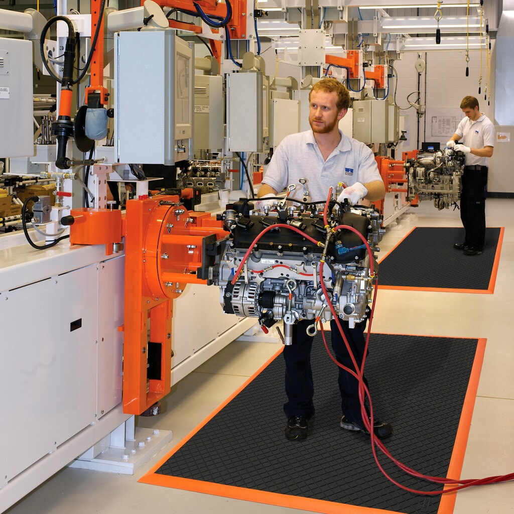 N° de l'image du produit 6 : Tapis anti-fatigue NoTrax Safety Stance Solid™, l x L 660 x 1 020 mm, noir/orange