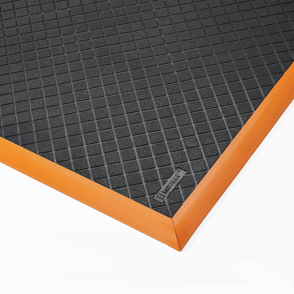 N° de l'image du produit 3 : Tapis anti-fatigue NoTrax Safety Stance Solid™, l x L 660 x 1 020 mm, noir/orange