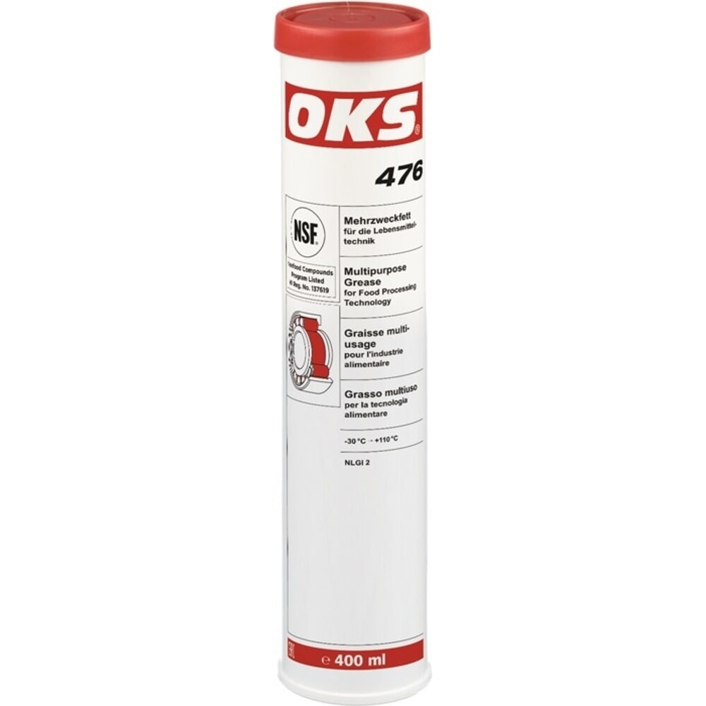 Illustration du produit: OKS Graisse multi-usages pour l’industrie alimentaire OKS 476, NSF H1, 400 ml blanc, cartouche