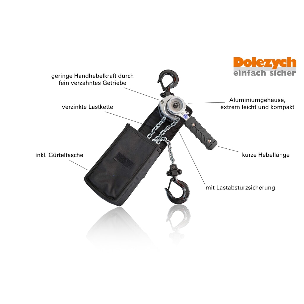 Palan à levier à cliquet Dolezych Black Series compact, capacité de charge 250 kg, longueur 3 m N° de l'image du produit 2 : Palan à levier à cliquet Dolezych Black Series compact, capacité de charge 250 kg, longueur 3 m