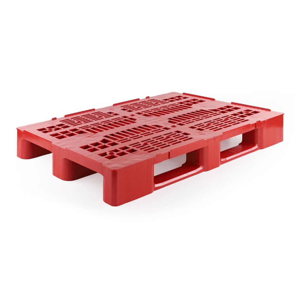 Palette en plastique, 1 200x800x145 mm, rouge Illustration du produit: Palette en plastique, 1 200x800x145 mm, rouge