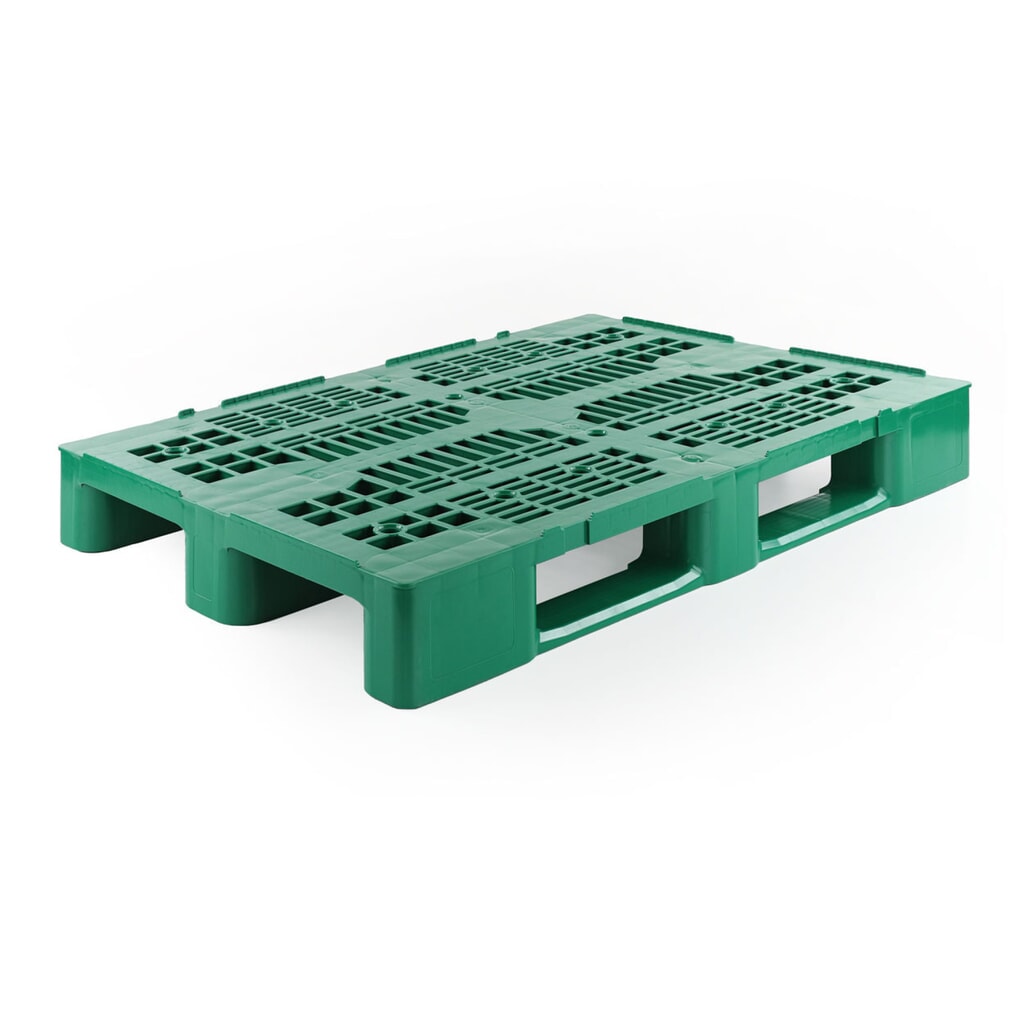 Palette en plastique, 1 200x800x145 mm, verte Illustration du produit: Palette en plastique, 1 200x800x145 mm, verte