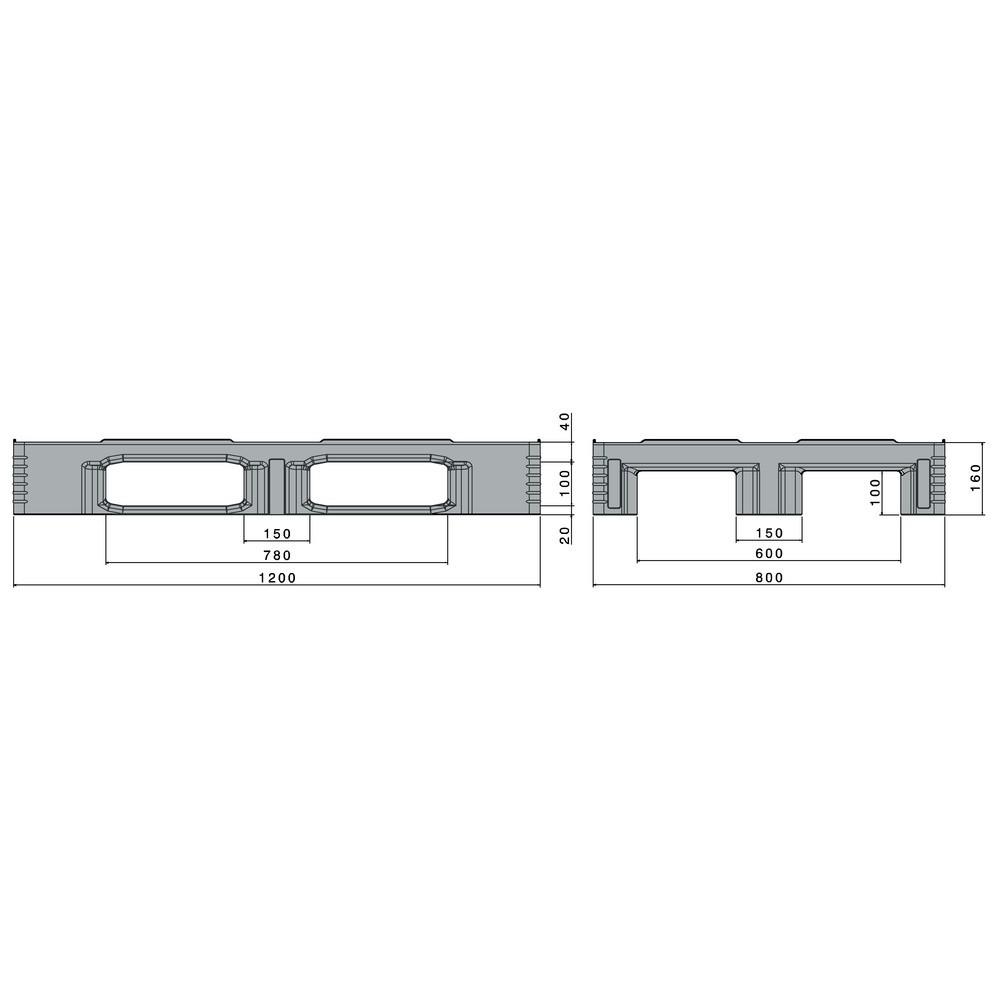 N° de l'image du produit 2 : Palette en plastique CRAEMER, type TC1-ECO