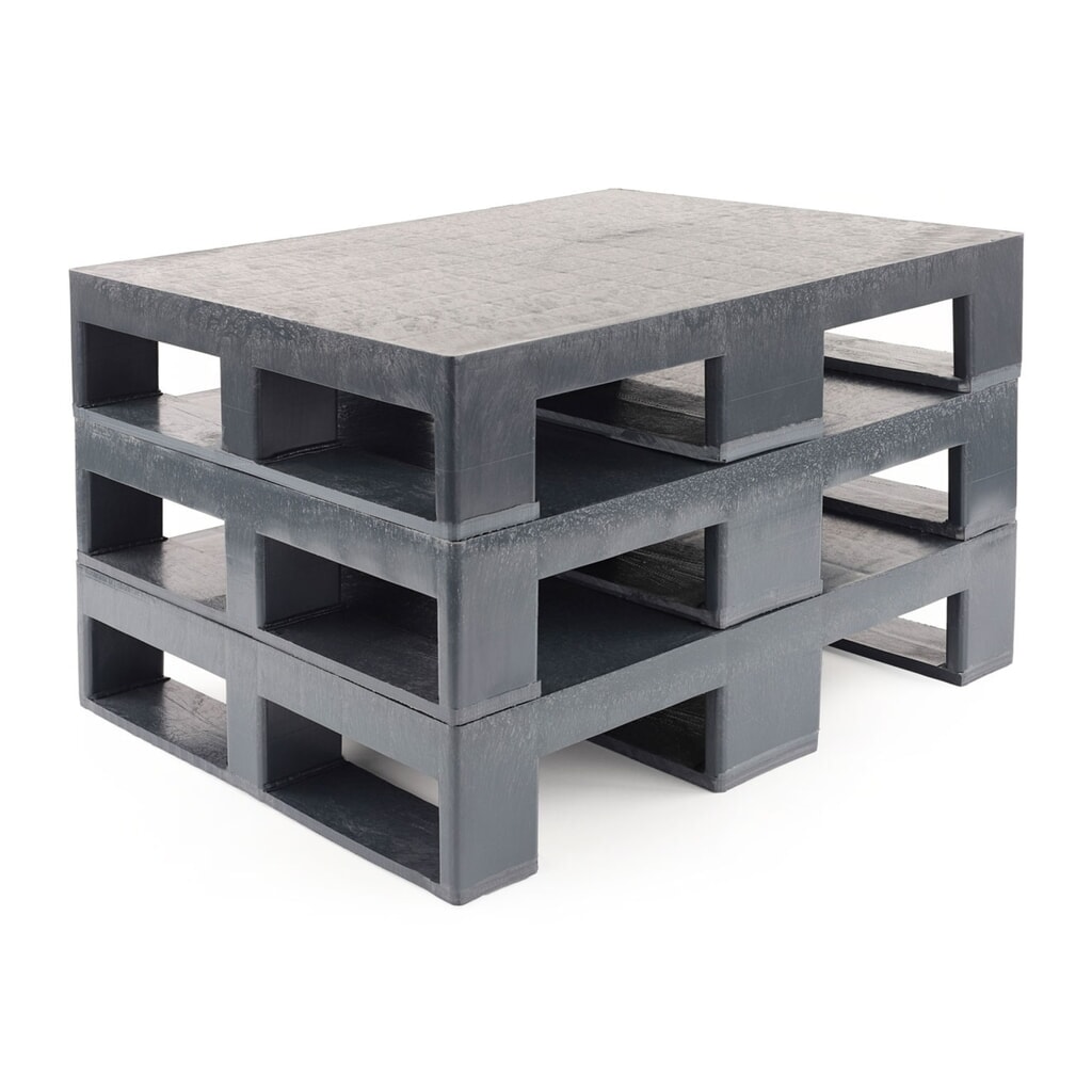 Palette en plastique, gris foncé, 800x600x150 mm N° de l'image du produit 3 : Palette en plastique, gris foncé, 800x600x150 mm