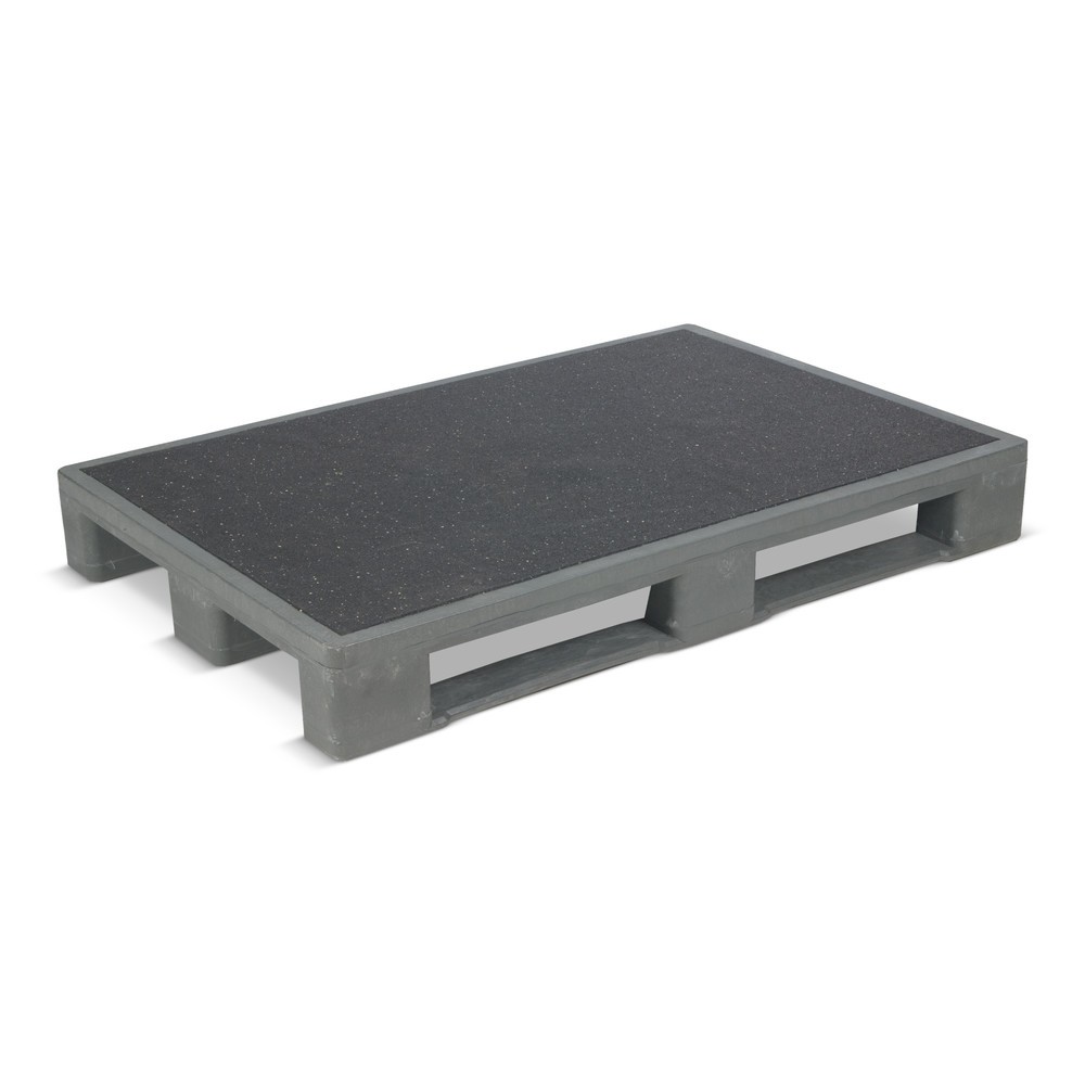 N° de l'image du produit 1 : Palette pour charges lourdes antidérapante avec renfort en fer, Lxl 1 200 x 800 mm