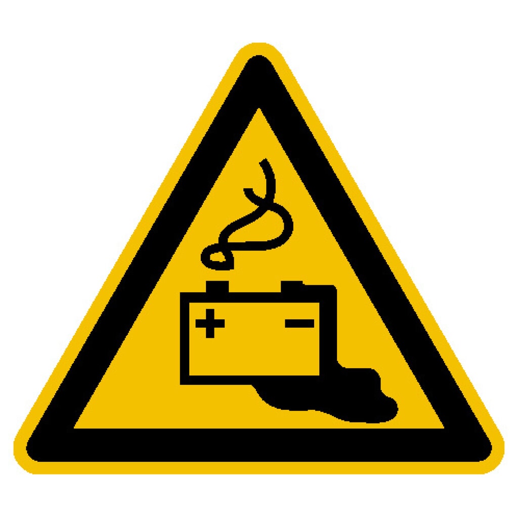 SafetyMarking® Avertissement sur les dangers des batteries, longueur de côté 100 mm, film Illustration du produit: SafetyMarking® Avertissement sur les dangers des batteries, longueur de côté 100 mm, film