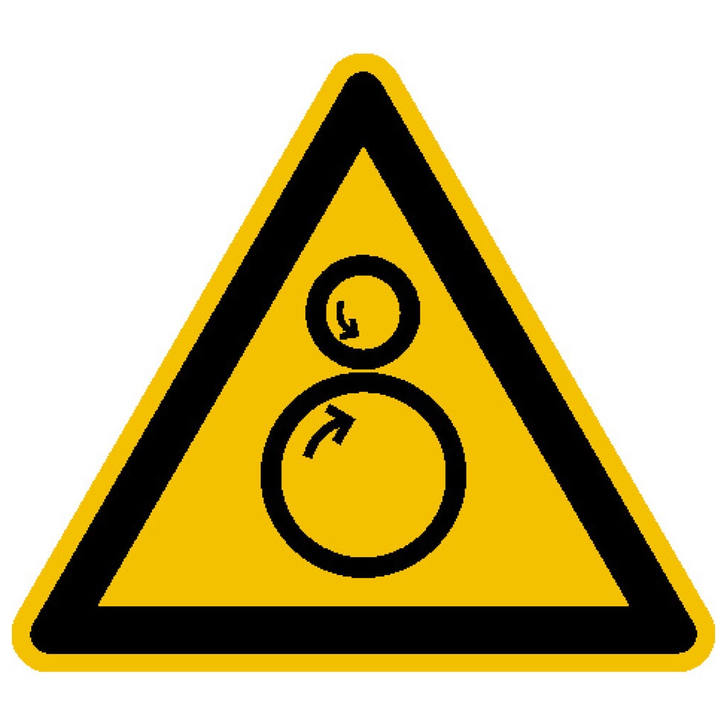 Illustration du produit: SafetyMarking® Avertissement : risque de happement, longueur de côté 100 mm, film