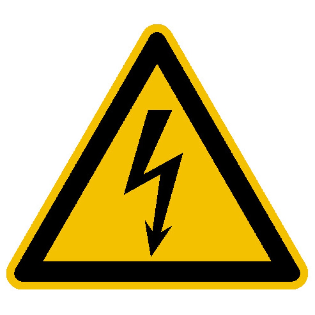 Illustration du produit: Avertissement de tension électrique, longueur de côté 100 mm, film