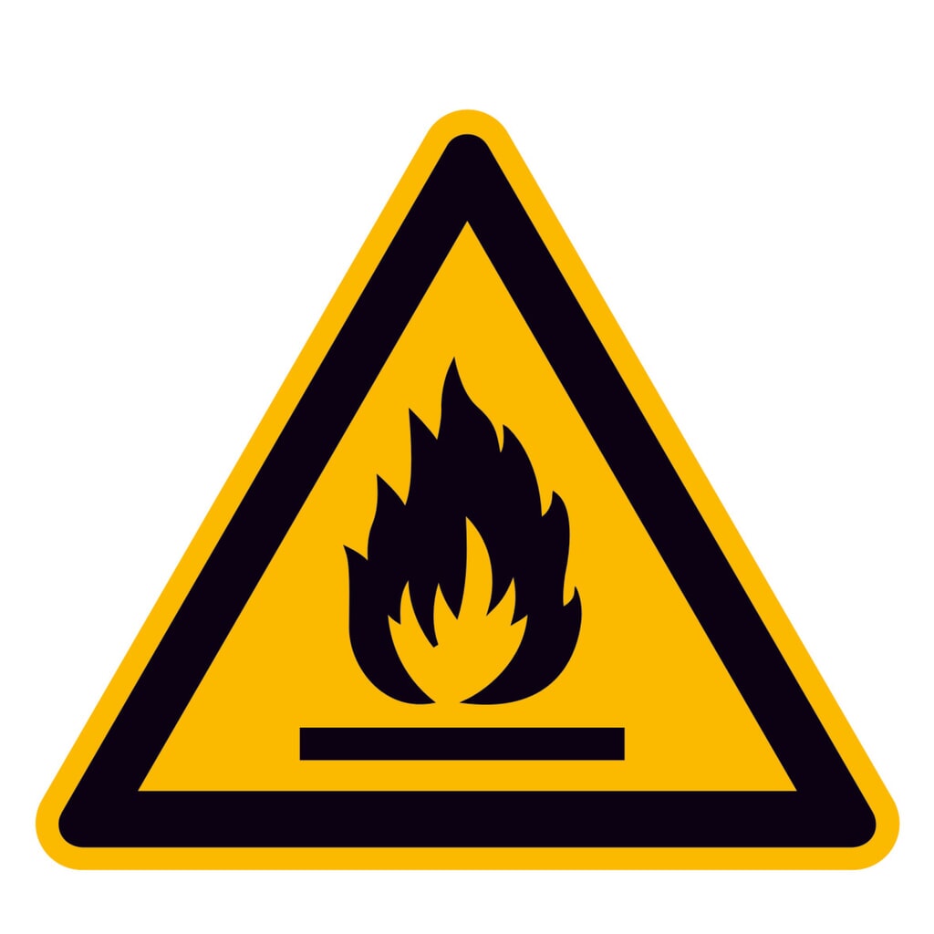 SafetyMarking® Avertissement relatif aux matières inflammables, longueur de côté 100 mm, film Illustration du produit: SafetyMarking® Avertissement relatif aux matières inflammables, longueur de côté 100 mm, film