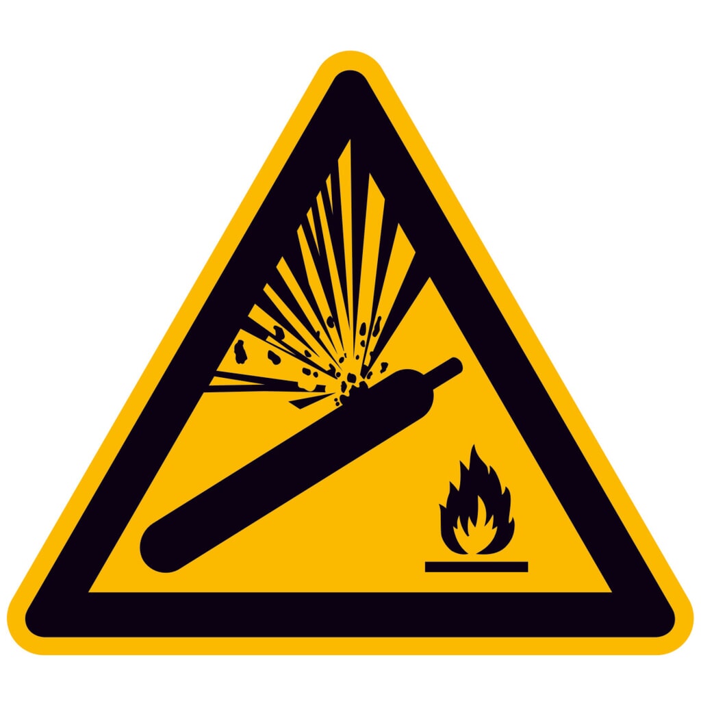 SafetyMarking® Danger Bouteilles de gaz, longueur des côtés 100 mm, film Illustration du produit: SafetyMarking® Danger Bouteilles de gaz, longueur des côtés 100 mm, film