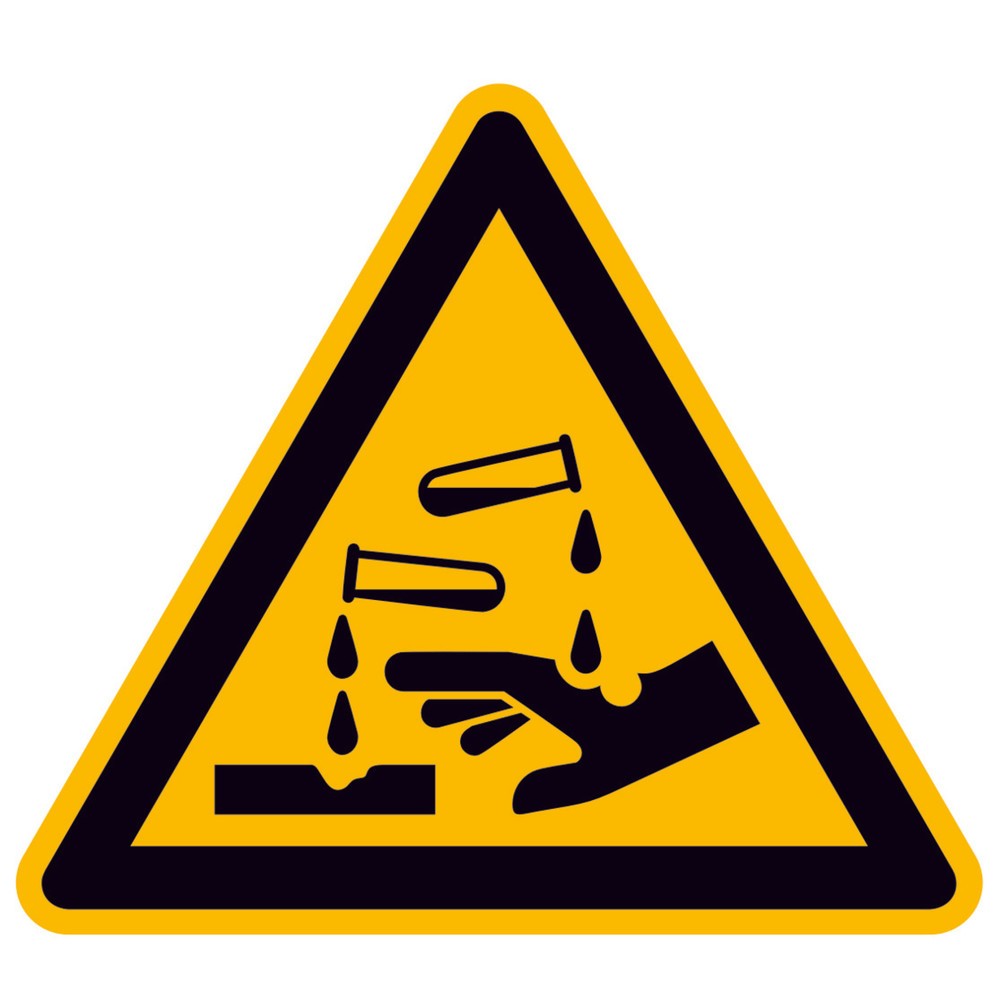 Illustration du produit: SafetyMarking® Danger Produits corrosifs, longueur des côtés 100 mm, film