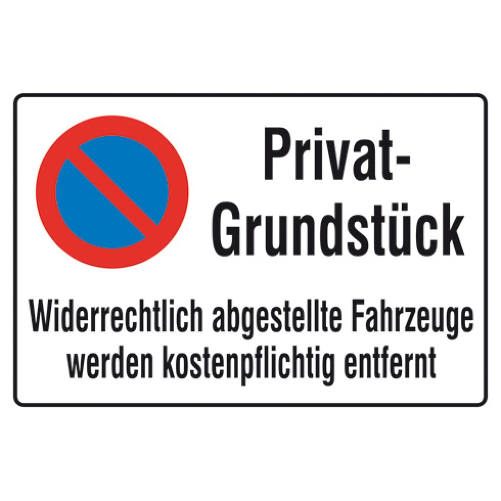Panneau d'interdiction de stationner « Terrain privé »