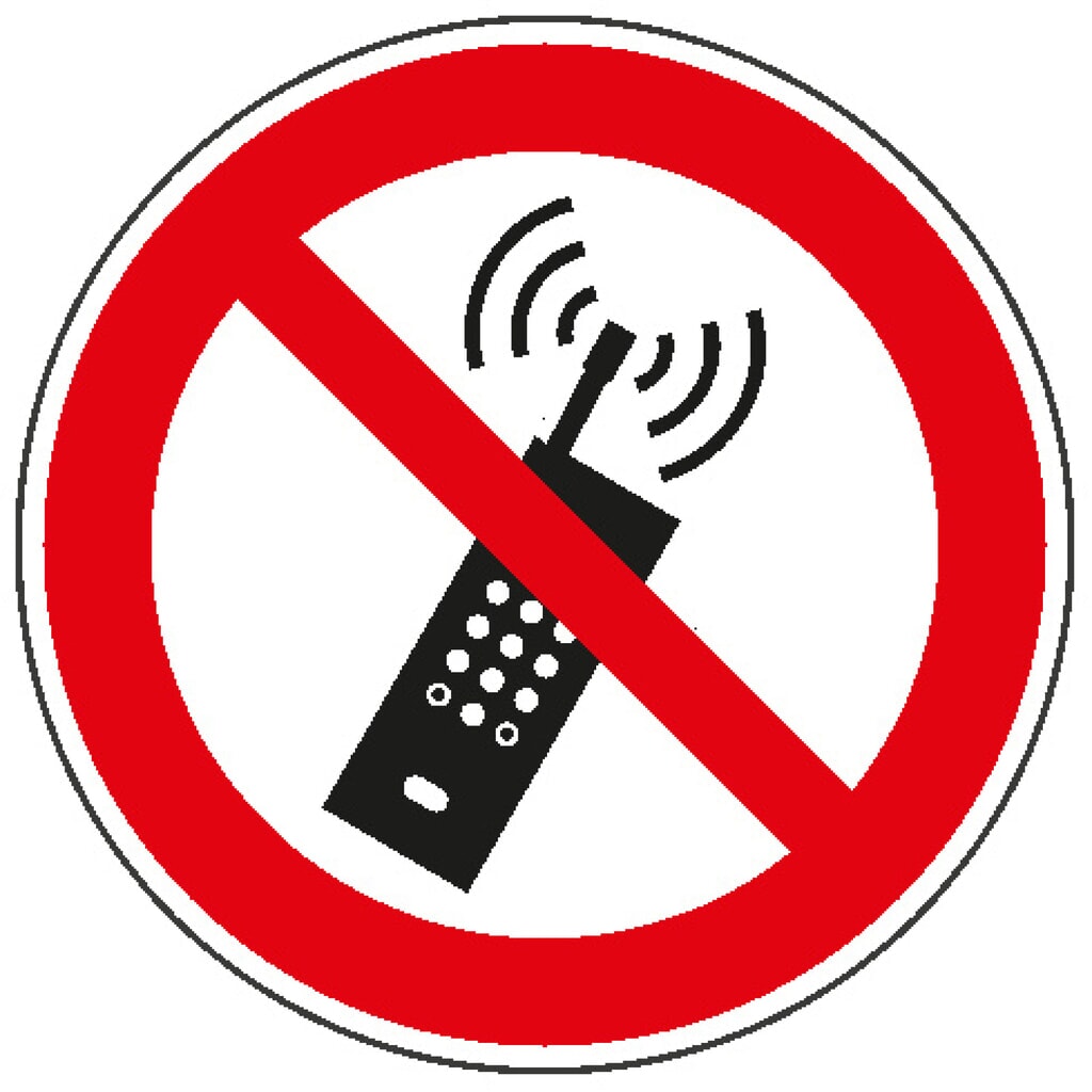 Illustration du produit: SafetyMarking® Interdiction d'allumer les téléphones portables, Ø 100 mm, film