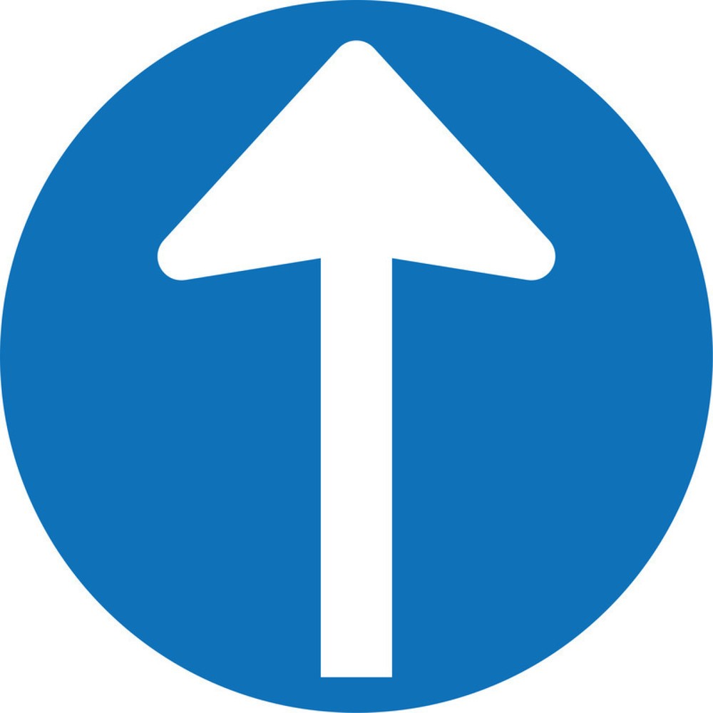 Illustration du produit: Panneau de consigne « Flèche de direction », Ø 100 mm, film PVC, autocollant, lot de 4