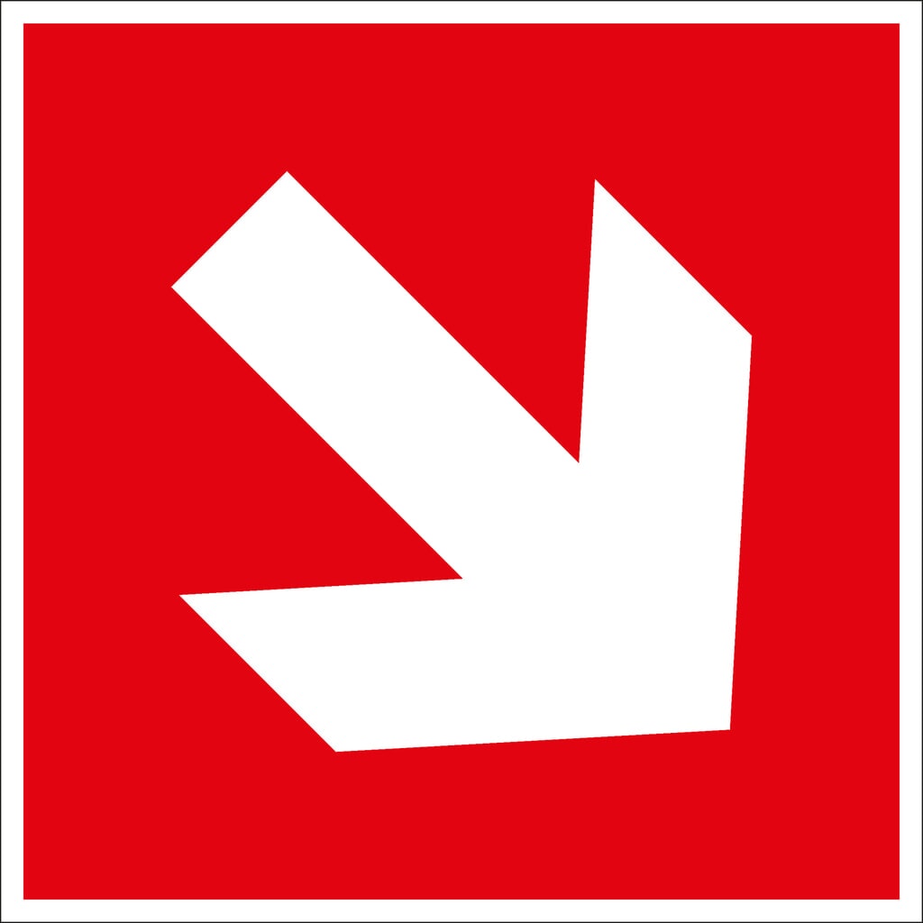 Panneau de protection incendie : Indication de la direction vers le haut/vers le bas